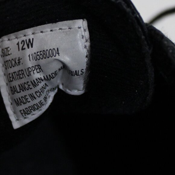 Benchmark SZ 12W Men's Derby Shoes Black Leather, Rubber Sole - Picture 8 of 10